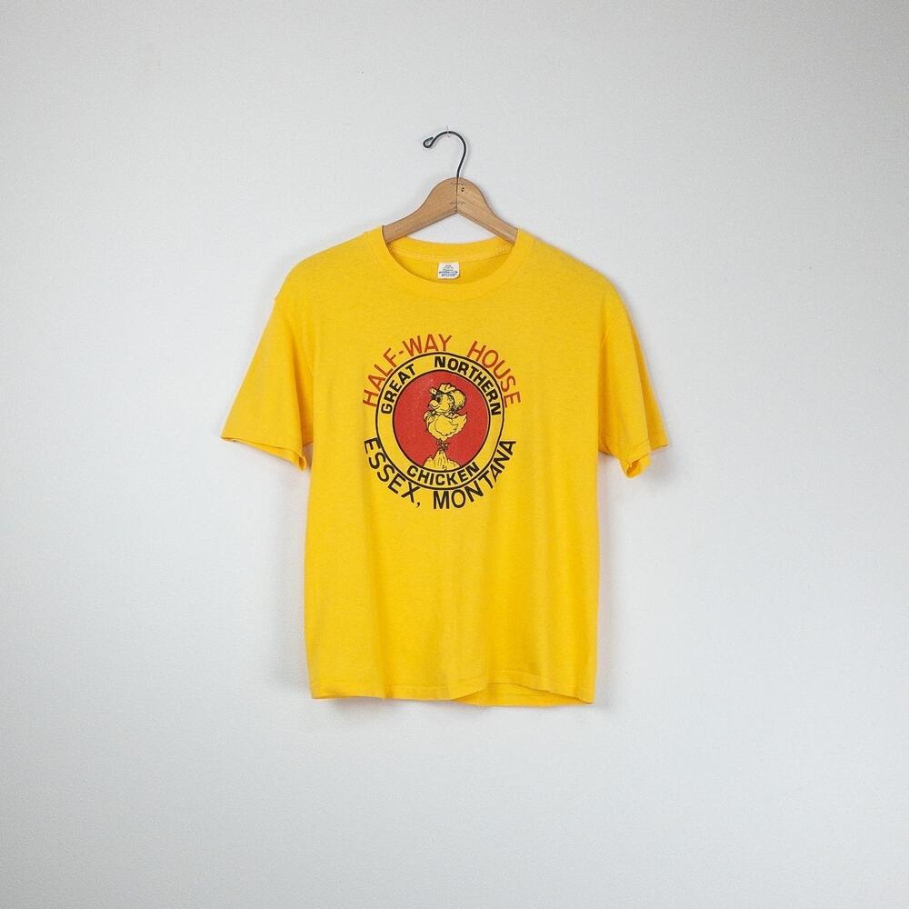 Vintage Great Northern Chicken Half-Way House Graphic Cotton Belton Tough Tee L